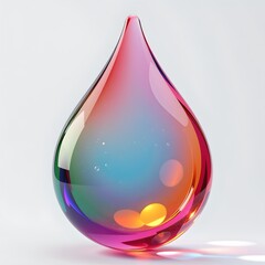 Obraz premium the image showcases a stylized, three dimensional, tear shaped object, reminiscent of glass or polished crystal