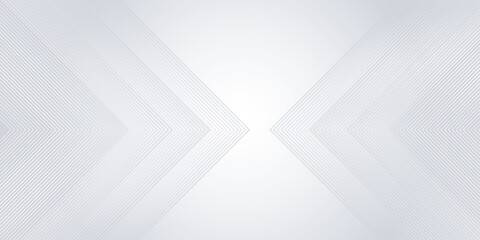 Grey white minimal arrows abstract technology background. Vector banner graphic design