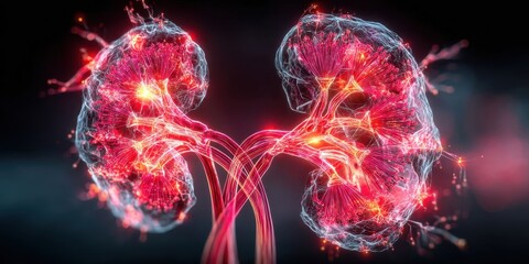 High-Resolution Glowing X-ray Hologram of Human Kidneys for Medical Visualization