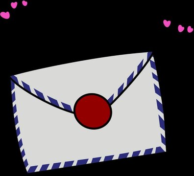 Love letter with pink heart animation