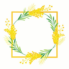 Elegant floral wreath with wheat ears and leaves for a natural frame design