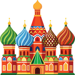 The st basil cathedral in moscow with its colorful domes
