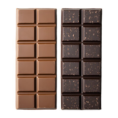 Chocolate bars overlapping, isolated
