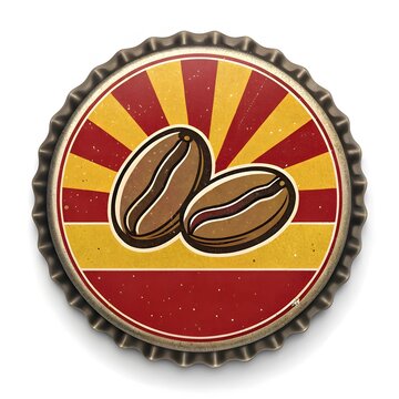 Coffee Beans Bottle Cap Design