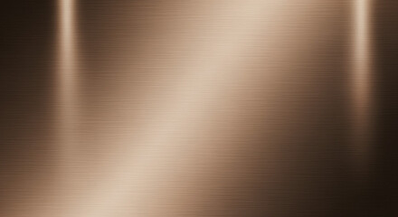 Brushed bronze metal texture background with reflections