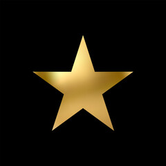 Gold Star icon. Holiday stars art. Art Deco modern design.
