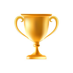 3D Gold Award Cup. Winner trophy. Award ceremony