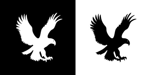 Eagle icon. Animal icon. Land animals. Sea beast. Insect icon. Black icon. Silhouette.
