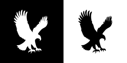 Eagle icon. Animal icon. Land animals. Sea beast. Insect icon. Black icon. Silhouette.
