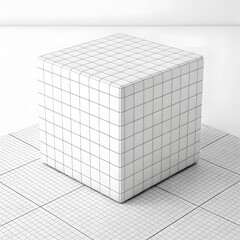 White Cube Grid Texture