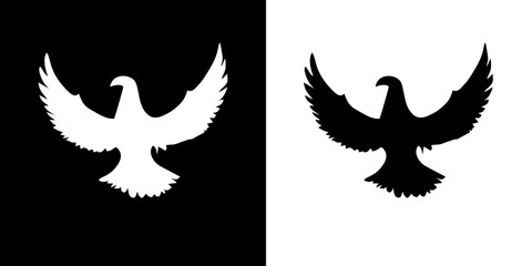 Eagle icon. Animal icon. Land animals. Sea beast. Insect icon. Black icon. Silhouette.

