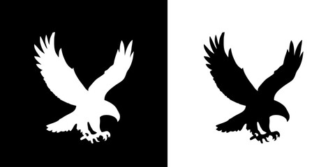 Eagle icon. Animal icon. Land animals. Sea beast. Insect icon. Black icon. Silhouette.
