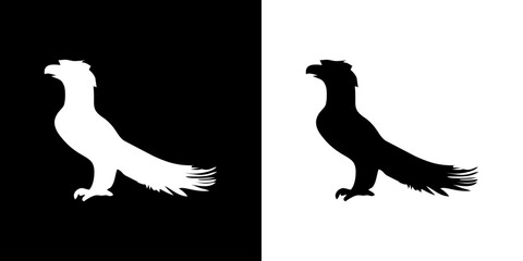 Eagle icon. Animal icon. Land animals. Sea beast. Insect icon. Black icon. Silhouette.
