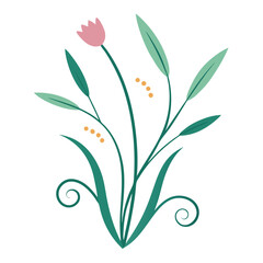 Abstract floral vector illustration with blossom and leaf pattern