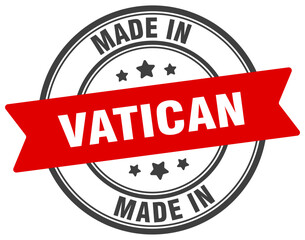 Made in Vatican round sign. Made in Vatican stamp.