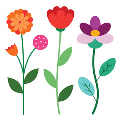 Beautiful floral vector illustration with pink flowers, perfect for a spring garden design card or pattern