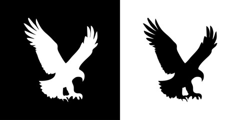 Eagle icon. Animal icon. Land animals. Sea beast. Insect icon. Black icon. Silhouette.
