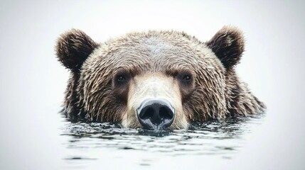 Obraz premium Grizzly Bear Swimming Close Up.