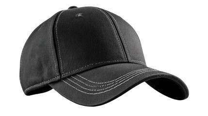 Stylish Black Cap: A close-up shot showcases a sleek black baseball cap, featuring a classic design, a curved brim, and a comfortable fit.