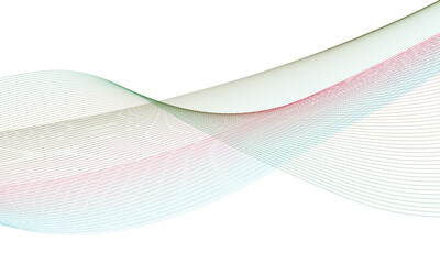 Abstract backdrop with colorful wave gradient lines on white background. Vector illustration.Wave with lines created using blend tool.