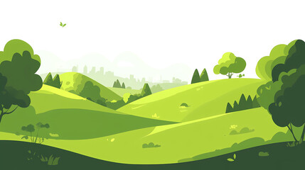 Obraz premium Green Hillscape Nature Scene