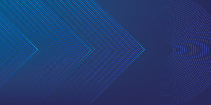 Abstract technology concept blue arrows with circles lines and lighting effect background. Vector graphic illustration