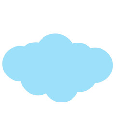 Blue Cloud Silhouette Symbol Icon. Simple Graphic Childish Fluffy Sky Cloud Element Icon. baby Clothing Sticker Print Decoration. Minimalist Abstract Drawn Cartoon Element. 