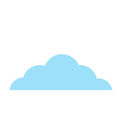 Blue Cloud Silhouette Symbol Icon. Simple Graphic Childish Fluffy Sky Cloud Element Icon. baby Clothing Sticker Print Decoration. Minimalist Abstract Drawn Cartoon Element. 