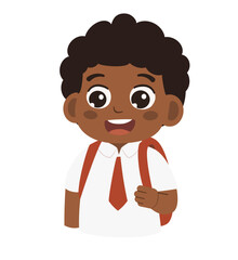 Illustration of a Happy Schoolboy with a Backpack