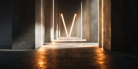 Minimalist Values Pillars Graphic with Glowing Highlights Representing Strength and Trust