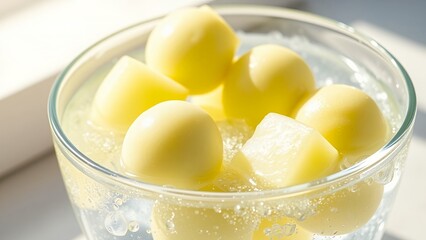 Vibrant Ceramic Vase Filled with Yellow Grapefruits