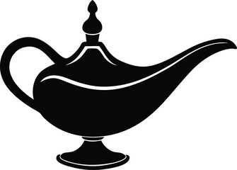 Aladdin's lamp silhouette vector