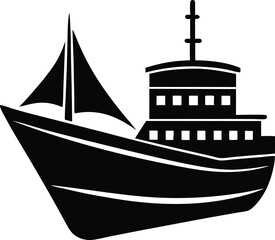 Ship silhouette vector illustration