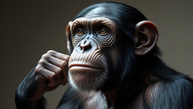 Portrait of chimpanzee animal primate ape monkey wildlife mammal zoo nature conservation animalistic