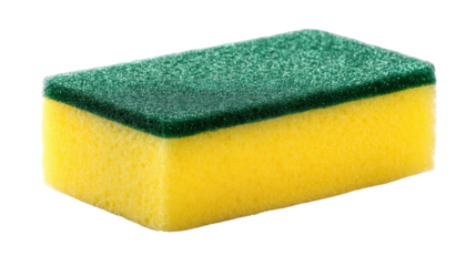 Everyday Cleaning Essential: A fresh, unused sponge, showcasing a simple yet vital tool for home cleanliness.