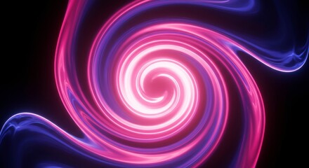 Abstract Swirling Vortex of Pink and Purple Glowing Light Energy Flow Background