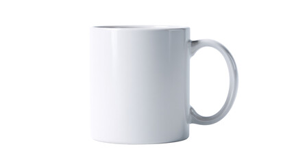 Fototapeta premium Mug : A clean, pristine, photorealistic mug stands alone, offering a blank canvas for creativity, showcasing a symbol of comfort, warmth, and simple pleasures. 