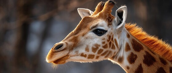 Obraz premium Giraffe portrait basking in golden light