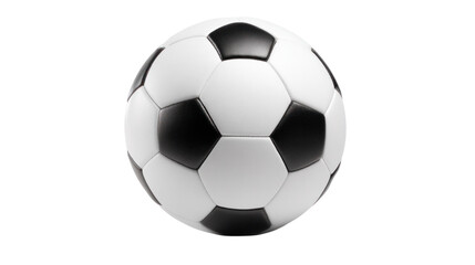Fototapeta premium Soccer Ball Icon: A crisp and vibrant shot of a classic soccer ball, showcasing its iconic design. The image highlights the ball's unique pattern of black and white pentagons and hexagons.
