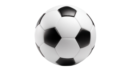 Soccer Ball Icon: A crisp and vibrant shot of a classic soccer ball, showcasing its iconic design. The image highlights the ball's unique pattern of black and white pentagons and hexagons.