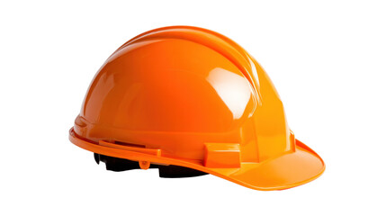 Fototapeta premium Hard Hat in Construction: A close-up shot of an orange hard hat, symbolizing safety and protection on a construction site, highlighting its durability and design.