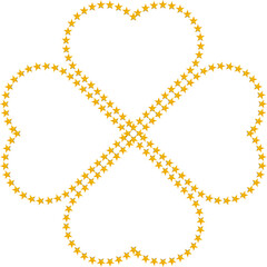 Four, Leaf Clover Made of Golden Stars. Lucky Charm EPS Design.