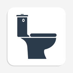 Modern Toilet Icon – Flat Bathroom Symbol for Sanitation Design