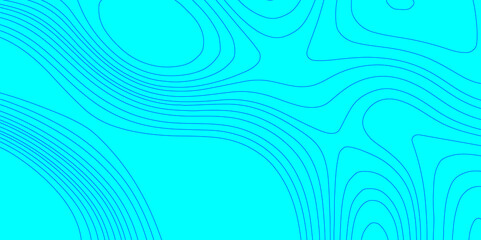 Modern abstract glowing wave topographic contour lines map seamless pattern for texture background, blue and cyan wave paper curved reliefs abstract minimal line strokes terrain grid background.