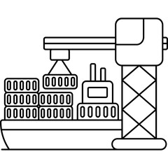 Fototapeta premium Port Container Loading Icon