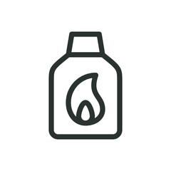 Lighter fluid line icon, charcoal lighter fluid vector symbol with editable stroke