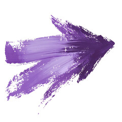 Artistic Arrow with Expressive Brush Strokes in Lav Isolated on Transparent Background