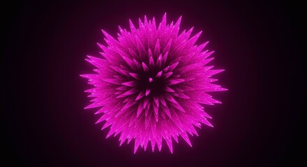 Abstract Purple Crystal Spikes Burst Glowing Geometric 3D Render Illuminated Design