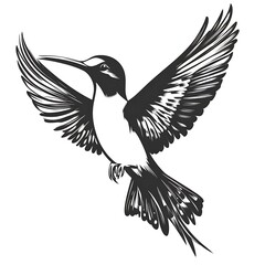 Obraz premium Flying hummingbird in vintage style