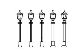 vector set of street lamps